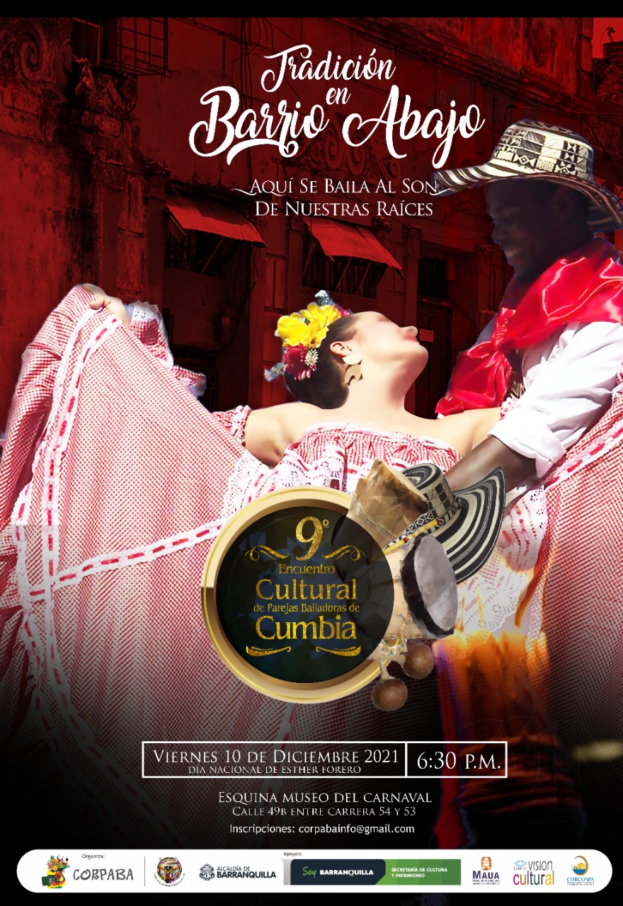 Este viernes 10 de diciembre, IX Encuentro de parejas bailadoras de Cumbia  en Barrio Abajo - Carnaval de Barranquilla