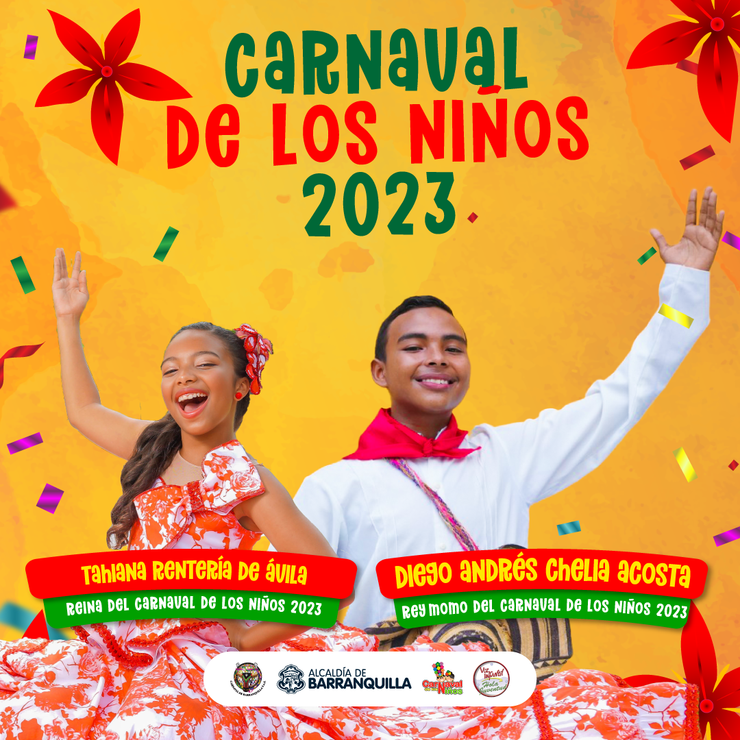 Tahiana Rentería De Ávila y Diego Chelia Acosta, Reyes del Carnaval de los Niños 2023
