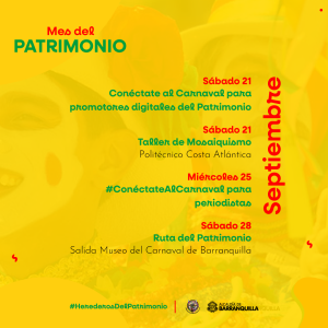 ¡Celebramos el Mes del Patrimonio! Contamos con una agenda de actividades para celebrar que nuestro Patrimonio es orgullo, historia y riqueza cultural.