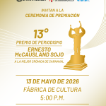 Todo listo para la ceremonia de la 13ª edición del Premio de Periodismo Ernesto McCausland Sojo este miércoles en la Fábrica de Cultura
